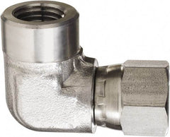 Made in USA - 1" Grade 316 Stainless Steel Pipe 90° Elbow - FNPT x NPSM Swivel End Connections, 2,000 psi - Americas Industrial Supply
