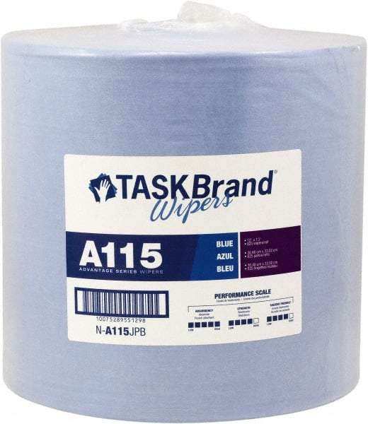 NuTrend Disposables - Dry General Purpose Wipes - Jumbo Roll, 12" x 13" Sheet Size, Blue - Americas Industrial Supply