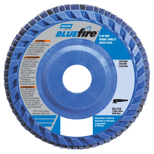 7″ × 7/8″ 80 Grit Type 27 BlueFire Flap Disc - Americas Industrial Supply