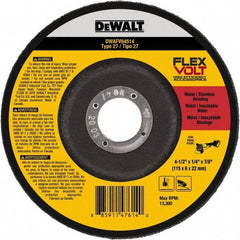 DeWALT - 4-1/2" Wheel Diam, 1/4" Wheel Thickness, 7/8" Arbor Hole, Type 27 Depressed Center Wheel - Fine/Coarse Grade, Ceramic, 13,300 Max RPM - Americas Industrial Supply