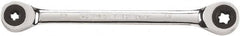 GearWrench - E6 x E8 12 Point Ratcheting Box Wrench - Double End, Chrome Vanadium Steel, Polished Finish - Americas Industrial Supply