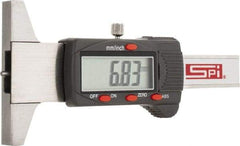 SPI - 0mm to 30mm Steel Electronic Depth Gage - 0.03mm Accuracy, 0.01mm Resolution, 60mm Base Length - Americas Industrial Supply