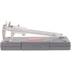 SPI - 0 to 6" Stainless Steel Vernier Caliper - 0.0010" Graduation, 40mm Jaw Depth, 0.001" Accuracy, Includes Depth Measurement Rod & Inside Diam Jaws, Includes NIST Traceability Certificate - Americas Industrial Supply
