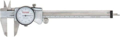 SPI - 0mm to 150mm Range, 0.01 mm Graduation, 1mm per Revolution, Dial Caliper - White Face, 40mm Jaw Length, Accurate to 0.02mm - Americas Industrial Supply