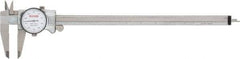SPI - 0" to 12" Range, 0.001" Graduation, 0.1" per Revolution, Dial Caliper - White Face, 2.51" Jaw Length, Accurate to 0.0015" - Americas Industrial Supply