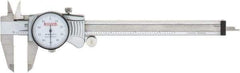 SPI - 0" to 6" Range, 0.001" Graduation, 0.1" per Revolution, Dial Caliper - White Face, 1.57" Jaw Length, Accurate to 0.0010" - Americas Industrial Supply