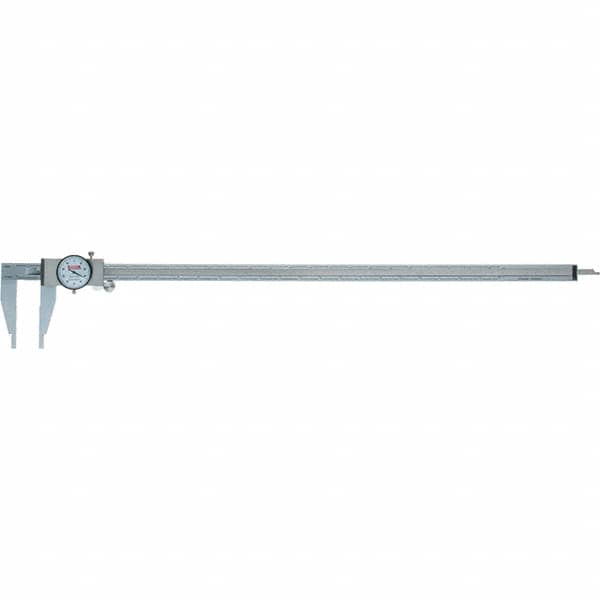 SPI - 0" to 24" Range, 0.001" Graduation, 0.1" per Revolution, Dial Caliper - White Face, 3.375" Jaw Length, Accurate to 0.0020" - Americas Industrial Supply