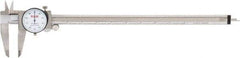 SPI - 0" to 12" Range, 0.001" Graduation, 0.1" per Revolution, Dial Caliper - White Face, 2.51" Jaw Length, Accurate to 0.0015" - Americas Industrial Supply