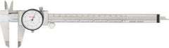 SPI - 0" to 8" Range, 0.001" and 0.02 mm Graduation, 0.001" per Revolution, Dial Caliper - White Face, 50mm Jaw Length, Accurate to 0.03mm - Americas Industrial Supply