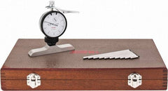 SPI - 0 to 100mm Range, Steel, White Dial Depth Gage - 0.01mm Graduation, 0.02mm Accuracy, 101mm Base Measuring Length - Americas Industrial Supply