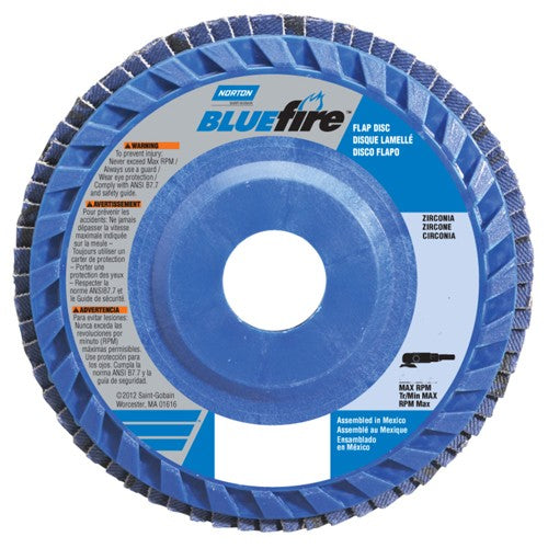 7″ × 7/8″ Flap Disc BlueFire Quick Trim Type 27 Plastic Plate 80 Grit - Americas Industrial Supply