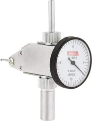 SPI - 0.02" Range, 0.0005" Dial Graduation, Vertical Dial Test Indicator - 1-1/4" White Dial, 0-10-0 Dial Reading, Accurate to 0.0005" - Americas Industrial Supply