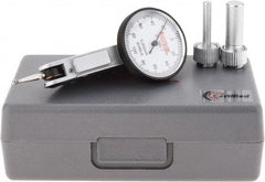SPI - 0.2mm Range, 0.002mm Dial Graduation, Horizontal Dial Test Indicator - 32mm White Dial, 0-100-0 Dial Reading, Accurate to 0.004mm - Americas Industrial Supply