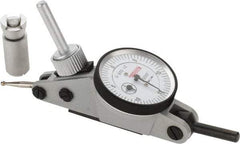 SPI - 0.06" Range, 0.0005" Dial Graduation, Horizontal Dial Test Indicator - 1-3/16" White Dial, 0-15-0 Dial Reading, Accurate to 0.0012" - Americas Industrial Supply