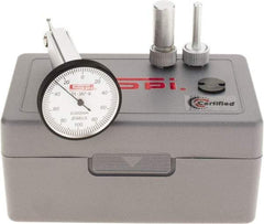 SPI - 0.2mm Range, 0.002mm Dial Graduation, Vertical Dial Test Indicator - 32mm White Dial, 0-100-0 Dial Reading, Accurate to 0.004mm - Americas Industrial Supply
