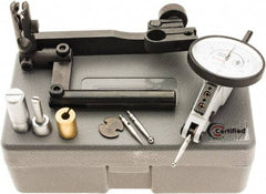 SPI - 10 Piece, 0" to 0.06" Measuring Range, 1-1/2" Dial Diam, 0-15-0 Dial Reading, White Dial Test Indicator Kit - 0.0012" Accuracy, 0.86" Contact Point Length, 0.079" Ball Diam, 0.0005" Dial Graduation - Americas Industrial Supply