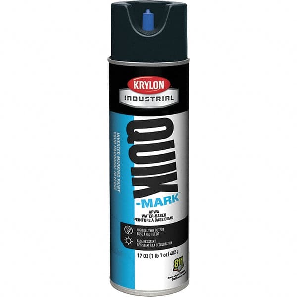 Krylon - 20 fl oz Black Marking Paint - 664' Coverage at 1" Wide, Water-Based Formula, 372 gL VOC - Americas Industrial Supply