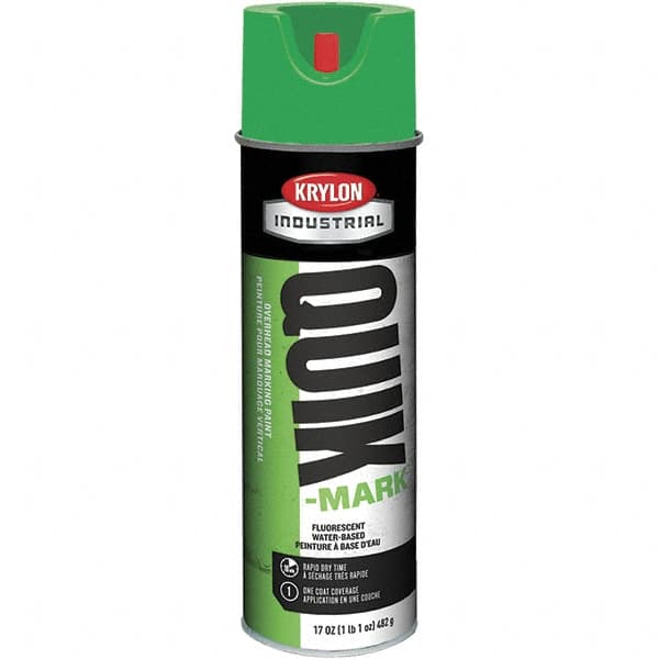 Krylon - 20 fl oz Green Marking Paint - 664' Coverage at 1" Wide, Water-Based Formula, 321 gL VOC - Americas Industrial Supply