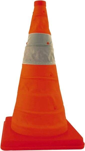PRO-SAFE - 18" High, Orange Collapsible Traffic Cone - 13" Base Width, 16 Lb - Americas Industrial Supply