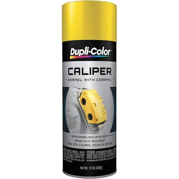 Dupli-Color - 12 oz Yellow Automotive Heat Resistant Paint - Gloss Finish, 500°F Max Temp, Comes in Aerosol Can - Americas Industrial Supply