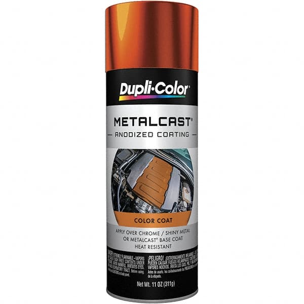 Dupli-Color - 11 oz Orange Anodized Automotive Heat Resistant Paint - Metallic Finish, 500°F Max Temp, Comes in Aerosol Can - Americas Industrial Supply