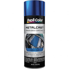 Dupli-Color - 11 oz Blue Anodized Automotive Heat Resistant Paint - Metallic Finish, 500°F Max Temp, Comes in Aerosol Can - Americas Industrial Supply