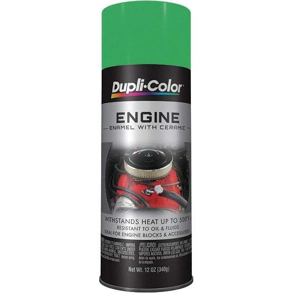 Dupli-Color - 12 oz Grabber Green Automotive Heat Resistant Paint - Gloss Finish, 500°F Max Temp, Comes in Aerosol Can - Americas Industrial Supply