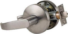 Falcon - Grade 1 Classroom Lever Lockset for 1-3/8" Thick Doors - 2-3/4" Back Set, No Cylinder, Steel, Satin Chrome Finish - Americas Industrial Supply
