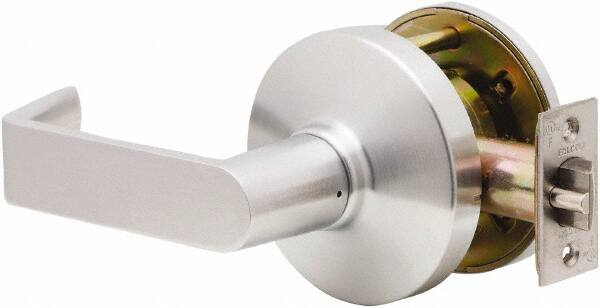 Falcon - Grade 2 Communicating Lever Lockset for 1-3/8" Thick Doors - 2-3/4" Back Set, No Cylinder, Steel, Satin Chrome Finish - Americas Industrial Supply