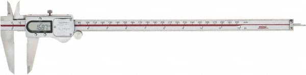 SPI - 0 to 300mm Range, 0.01mm Resolution, IP67 Electronic Caliper - Stainless Steel with 60mm Stainless Steel Jaws, 0.03mm Accuracy - Americas Industrial Supply