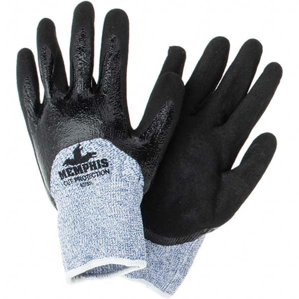 MCR Safety - Size L, ANSI Cut Lvl A4, Puncture Lvl 2, Abrasion Lvl 5, Nitrile Coated Cut Resistant Gloves - Americas Industrial Supply