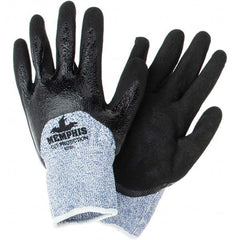 MCR Safety - Size L, ANSI Cut Lvl A4, Puncture Lvl 2, Abrasion Lvl 5, Nitrile Coated Cut Resistant Gloves - Americas Industrial Supply