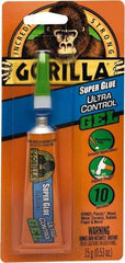 Gorilla Glue - 0.53 oz Tube Clear Super Glue - 24 hr Full Cure Time, Bonds to Most Surfaces - Americas Industrial Supply