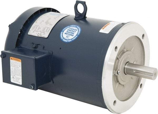 Leeson - 5 Max hp, 3,600 Max RPM, Premium Efficient Electric AC DC Motor - 230/460 V Input, Three Phase, 184TC Frame, C-Face Mount, TEFC Enclosure - Americas Industrial Supply