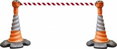 PRO-SAFE - 40" High, Orange, Red & White Warning Post Kit - 23-15/16" Base Width, 27.31 Lb - Americas Industrial Supply
