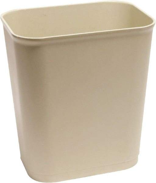 O-Cedar - 14 Qt Beige Rectangle Trash Can - Plastic, None Graphic, 12-1/2" High x 11" Long x 7-7/8" Wide, Lid Not Included - Americas Industrial Supply