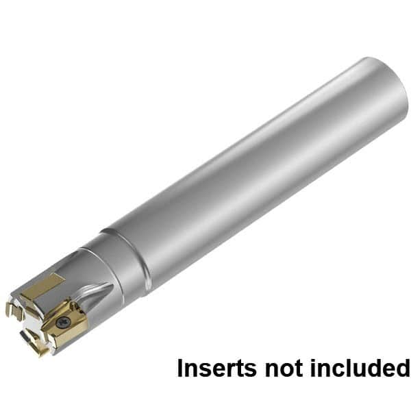 Kennametal - 1-1/4" Cut Diam, 15.5mm Max Depth of Cut, 1-1/4" Shank Diam, 254mm OAL, Indexable Square Shoulder End Mill - LNGU15T608SRGE Inserts, Cylindrical Shank, 0° Lead Angle, Through Coolant, Series MILL 4-15 - Americas Industrial Supply