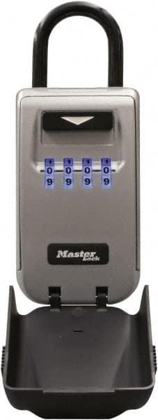 Master Lock - 2" Wide x 6-3/4" Overall Height, Set-Your-Own Combination, Portable Key Safe - Dark Gray Finish - Americas Industrial Supply
