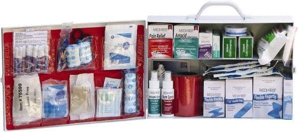 Medique - 435 Piece, 100 Person, Industrial First Aid Kit - 15" Wide x 4-5/8" Deep x 10-1/4" High, Metal Cabinet - Americas Industrial Supply
