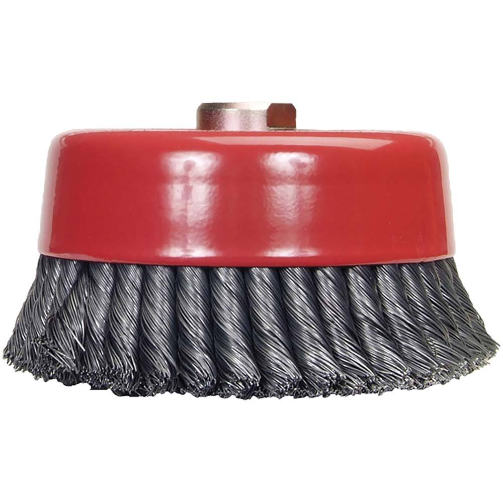 Norton - 6" Diam 5/8-11 Threaded Arbor Carbon Steel Fill Cup Brush - Americas Industrial Supply