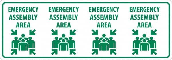 NMC - "Emergency Assembly Area", 12" Long x 34" Wide, Asphalt Art Safety Sign - Rectangle, 0.005" Thick, Use for Workplace/Safety - Americas Industrial Supply