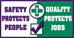 NMC - "Quality Protects Jobs", 24" Long x 46" Wide, Texwalk Safety Sign - Rectangle, 0.005" Thick, Use for Workplace/Safety - Americas Industrial Supply