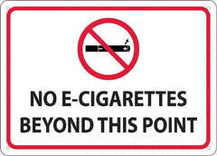 NMC - "No E-Cigarettes Beyond This Point", 10" Long x 14" Wide, Rigid Plastic Safety Sign - Rectangular, 0.05" Thick, Use for Smoking Regulations - Americas Industrial Supply