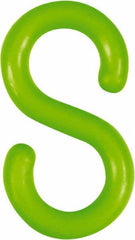 NMC - 1-1/2" High x 1/4" Long x 4" Wide Barrier S-Hook - Plastic, Uncoated, Green, Use with Plastic Chain - Americas Industrial Supply