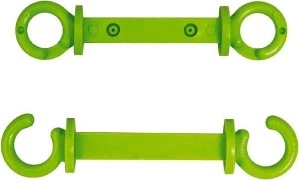 NMC - 2" High x 1/4" Long x 2" Wide Barrier C-Hook - Plastic, Uncoated, Green, Use with Plastic Chain - Americas Industrial Supply