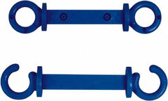 NMC - 2" High x 1/4" Long x 2" Wide Barrier C-Hook - Plastic, Uncoated, Blue, Use with Plastic Chain - Americas Industrial Supply