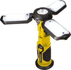 Stanley - Yellow/Black Portable Work Light - 300 Lumens, Rechargeable Battery, 18 LED Lamp - Americas Industrial Supply