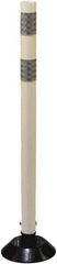 PRO-SAFE - 36" High x 3" Wide Reflective Tubular Surface Mount Delineator - Urethane, 3 Lbs, White - Americas Industrial Supply