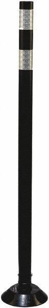 PRO-SAFE - 36" High x 3" Wide Reflective Tubular Surface Mount Delineator - Urethane, 3 Lbs, Black/White - Americas Industrial Supply
