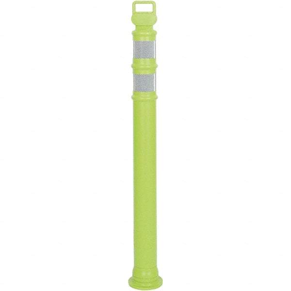 PRO-SAFE - 46" High x 4" Wide Reflective Delineator Post - High Density Polyethylene (HDPE), 3 Lbs, Lime - Americas Industrial Supply
